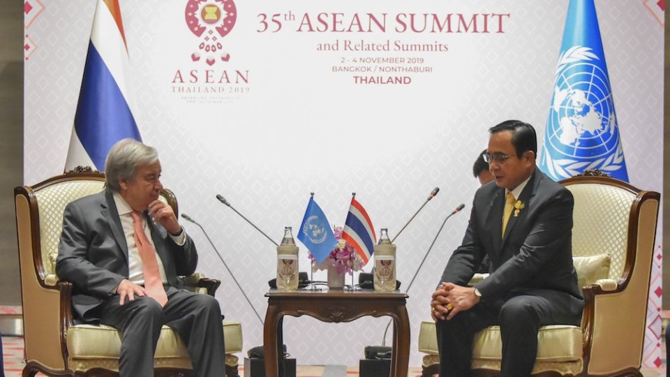 General Prayut Chan-o-cha (Right), Prime Minister of the Kingdom of Thailand, met with Antonio Guterres, United Nations Secretary-General, during the 35th ASEAN Summit and Related Summits. Photo: Asean2019.go.th