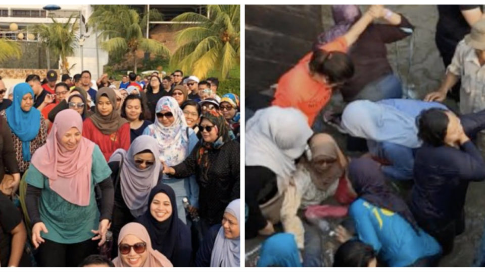 Singaporeans during bridge collapse at Indonesia’s Batam resort. Photos: Tribun Batam.id/YouTube