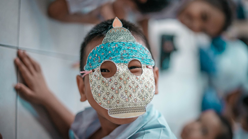 A student at the Samakee Songkrau School in Bangkok’s Khlong Toei district. Photo: Puncharat Chaichanawanich