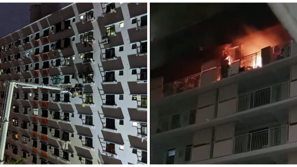 The fire which broke out Nov. 1 in Bukit Batok. Photos: Muralli Pillai/SCDF/Facebook
