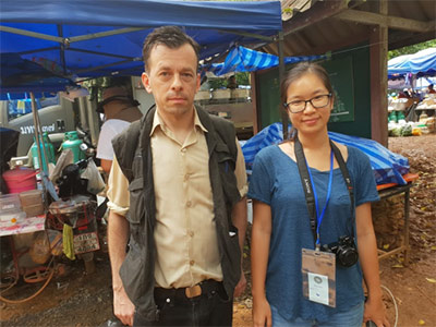 Covering the rescue operation on July 6, 2018, with my former colleague Jintamas Saksornchai.