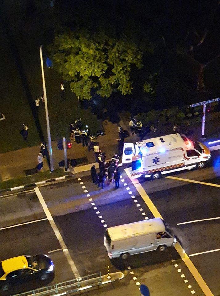Ambulance at the scene. Photo: Seah Guo Wei via ROADS.SG/Facebook
