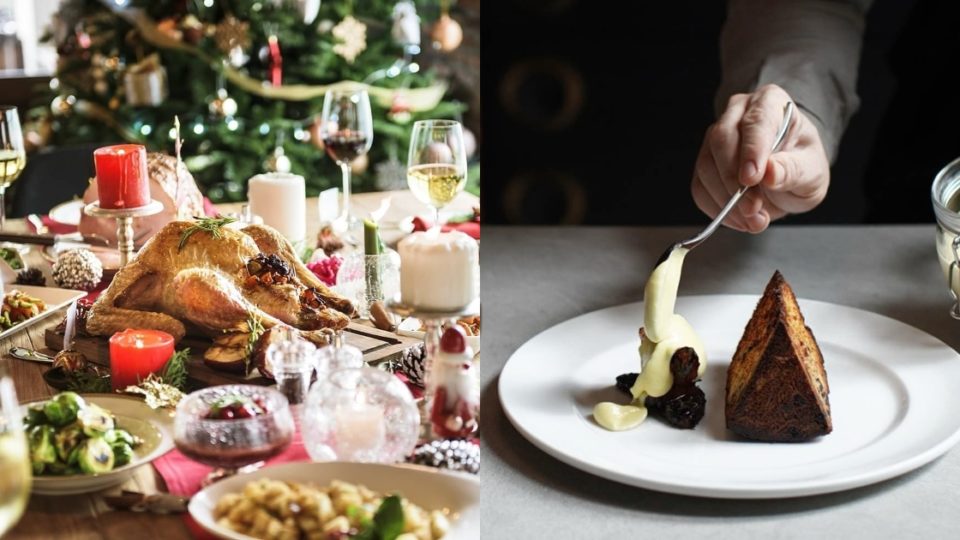 Christmas specials at Intercontinental Jakarta Pondok Indah (L) and Panettone (Italian sweet bread) at GIA Jakarta (R). Photos: Instagram/@intercontinentaljakarta and @giajakarta
