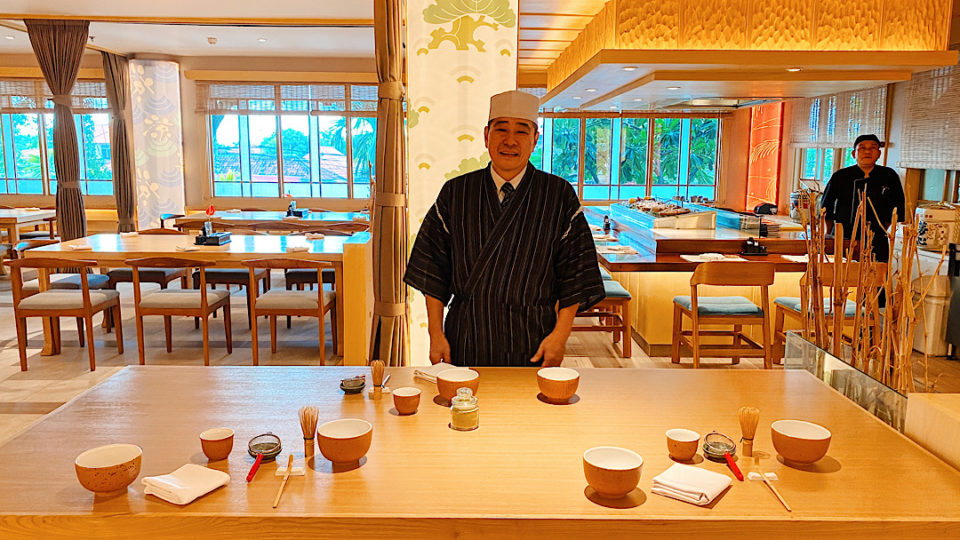 Chef Goda presiding over a Japanese Tea Ceremony. Photo: Coco Travel