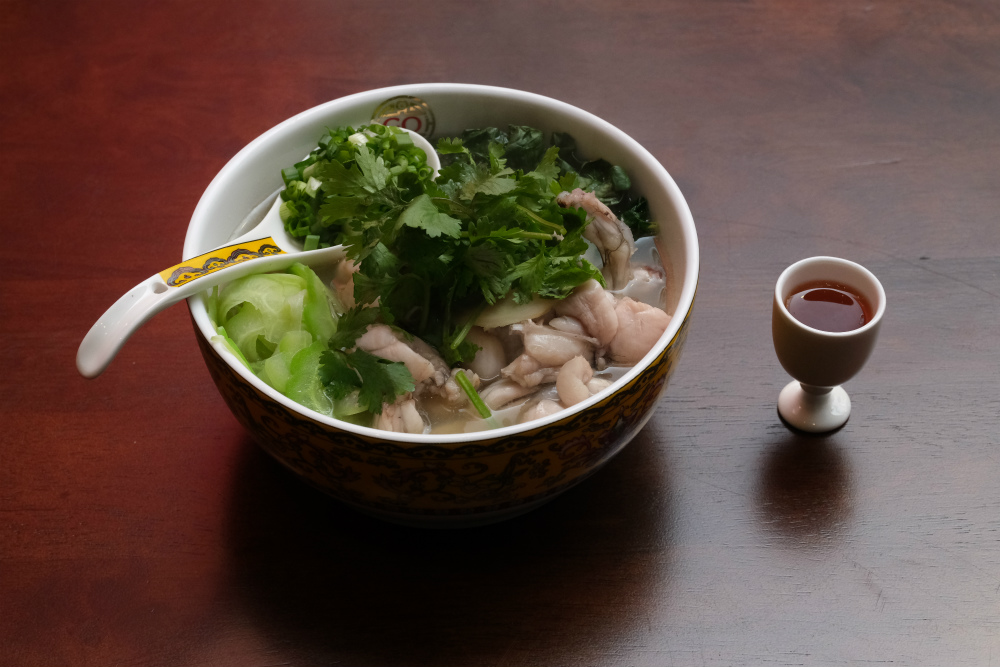 A whole frog in superior soup with bee hoon with Shaoxing wine. Photo: Go Noodle House