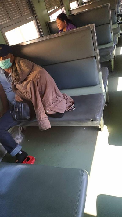 This photo from a passenger was sent to police to tip them off that Somkid was on the train.