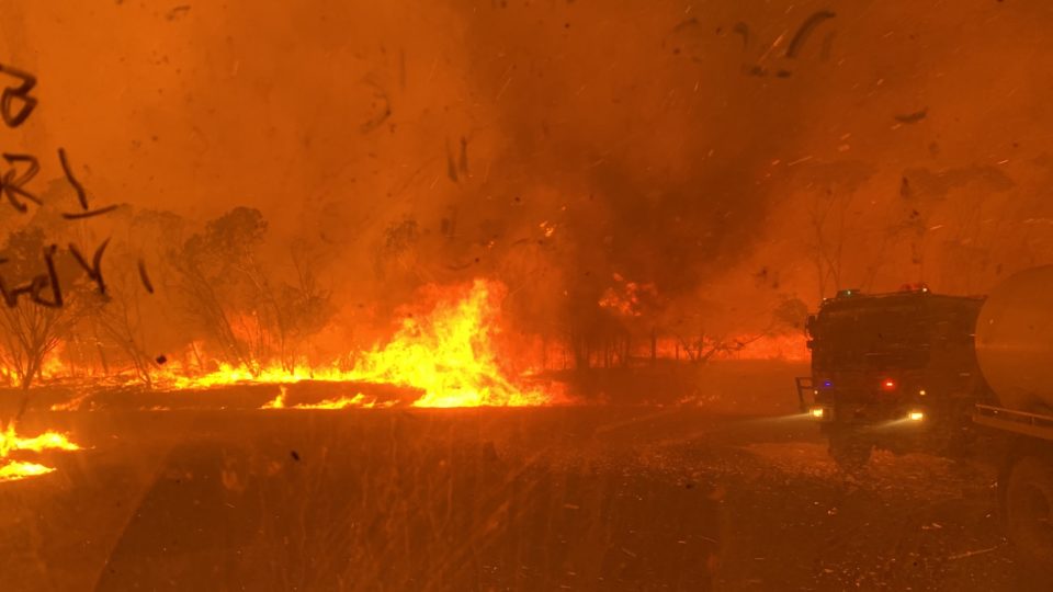 A fiery hellscape engulfs Carwoola, New South Wales, on Dec. 22. Photo: Carwoola Rural Fire Brigade/Facebook