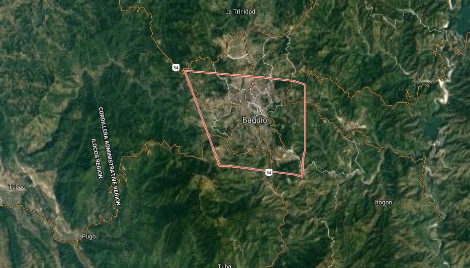 Baguio City map. Photo: Google maps