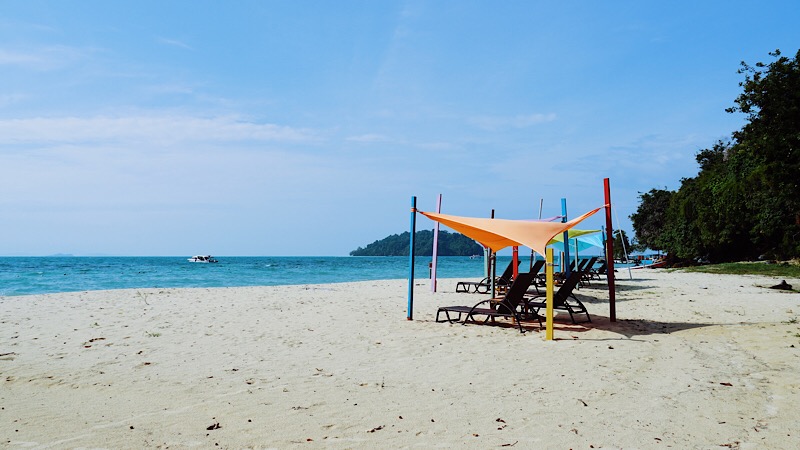 The beach in front of Sutera Sanctuary's hillside villas at Manukan Island. Photo: Coco Travel