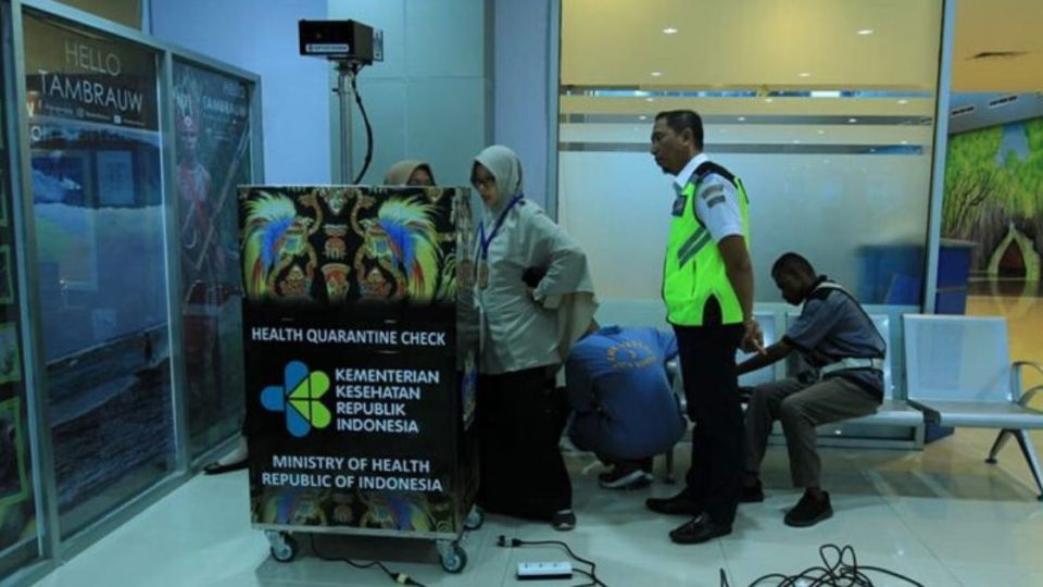 Health monitoring counter at an Indonesian airport. Photo: Kemenhub