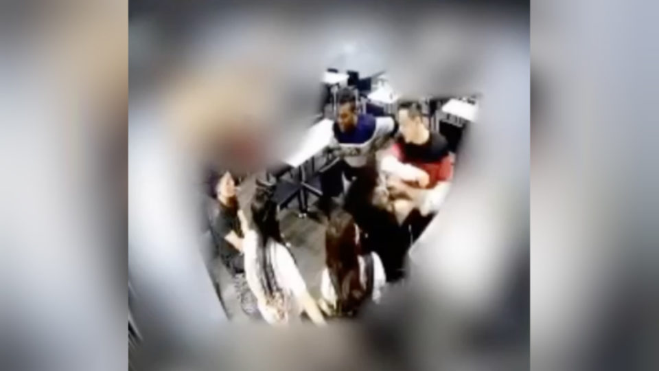 CCTV footage with blurred edges of the said attack. Image: Kylie Yun/Facebook