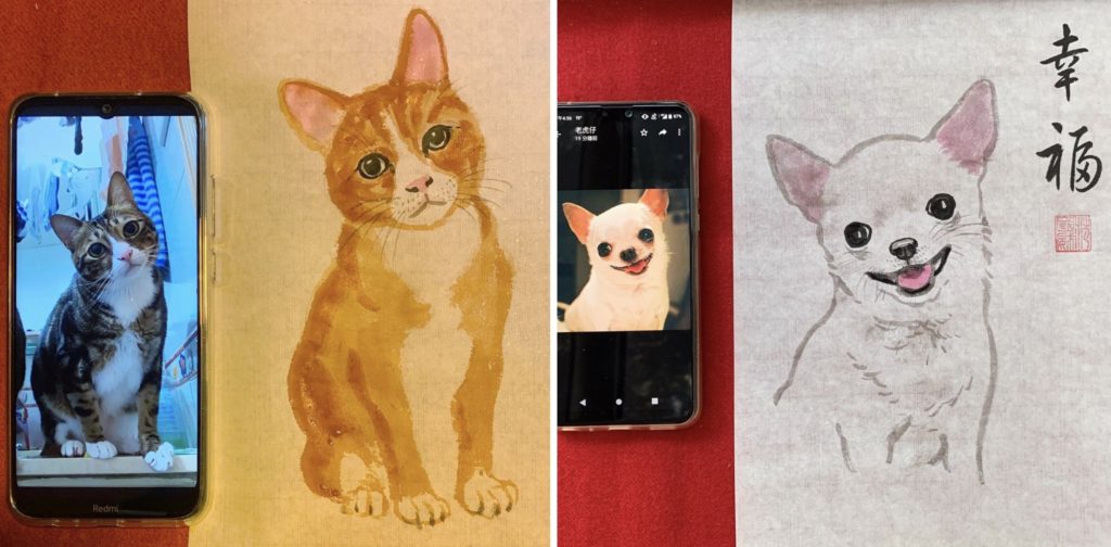 Chinese New Year pet portraits by pro-democracy lawmaker Gary Fan. Photos via Facebppk/Gary Fan.