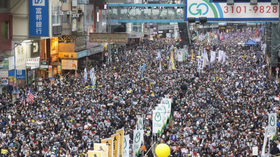 Thousands gather in Causeway Bay for the first rally of 2020. Photo by Vicky Wong.