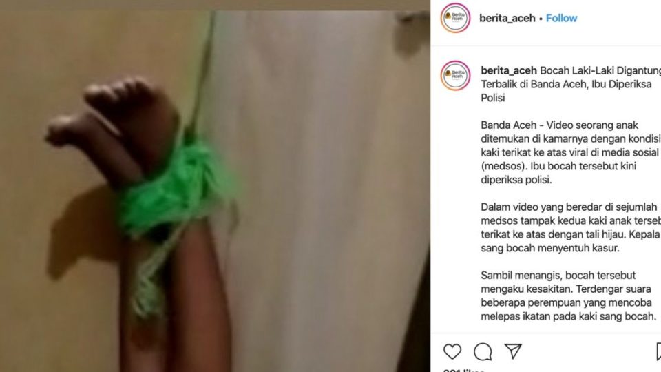 Screenshot of the video on @berita_aceh Instagram page