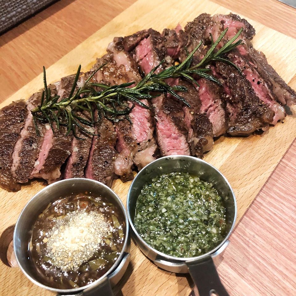 Rib Eye with nam jim jaew and chimichurri sauces. Photo: Beast & Butter / FB