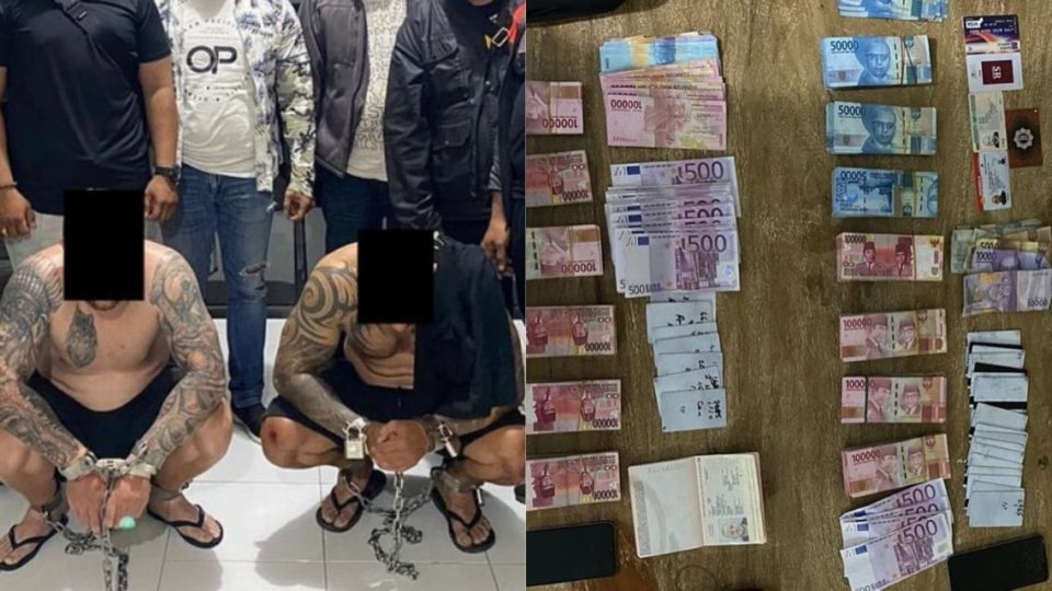 The two suspects were arrested on Monday night. Photo: Bali Police General Crimes Unit / Instagram