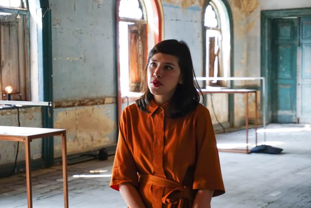 Sirikitiya Jensen shows her Hundred Years Between exhibition on Friday. Photo: Coconuts