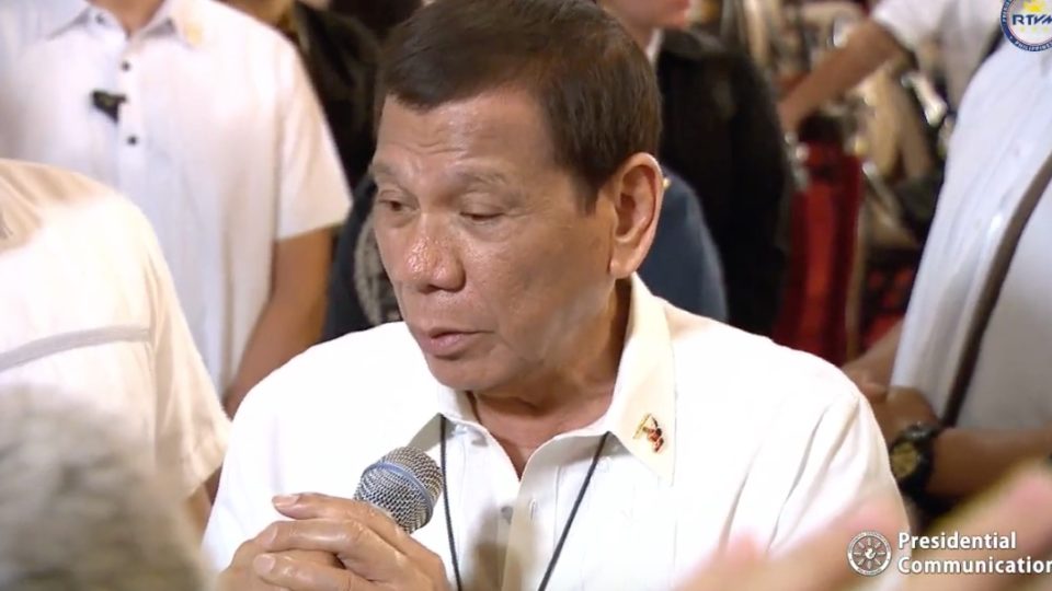 President Rodrigo Duterte. Screenshot from Radio Television Malacañang 