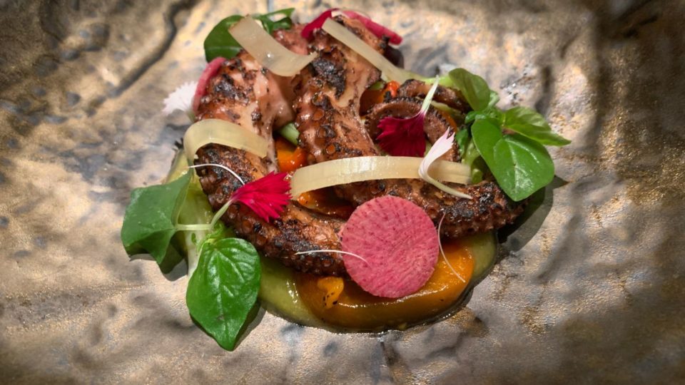 Grilled octopus at NOAA Social Dining. Photo: Coconuts Bali 