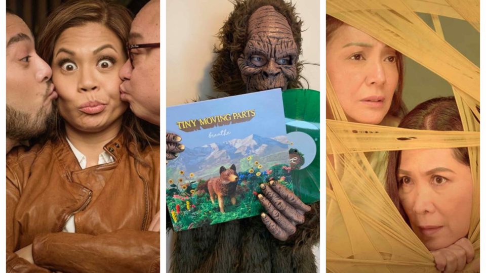 <i>Photo: Stage Kiss, Repertory Philippines / FB, Tiny Moving Parts / FB, Under My Skin, PETA Theater / FB</i>