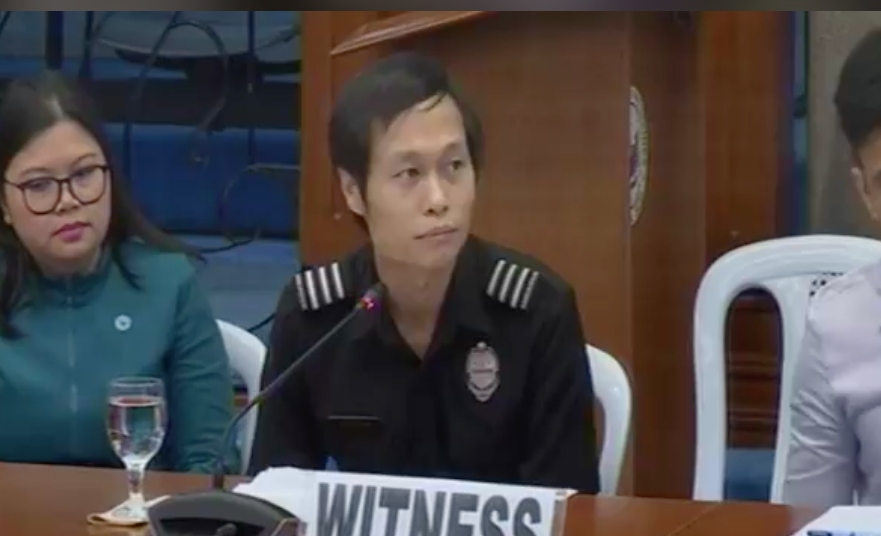 Whistleblower Allison Chiong during yesterday’s Senate hearing. Screenshot from Risa Hontiveros/FB