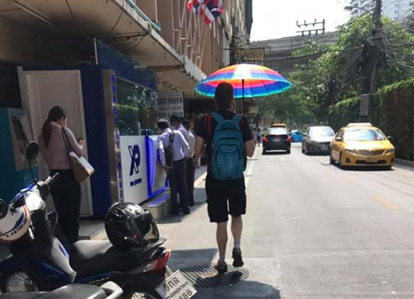 The man reportedly seen recently near the Miami Hotel in a post to The Expat Mummy Club, Bangkok.