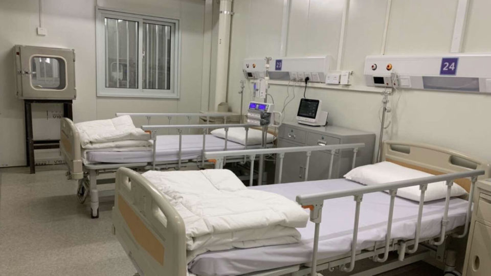 Inside the newly built Huoshenshan Hospital in Wuhan. Photo: 空呀空宝宝/Weibo