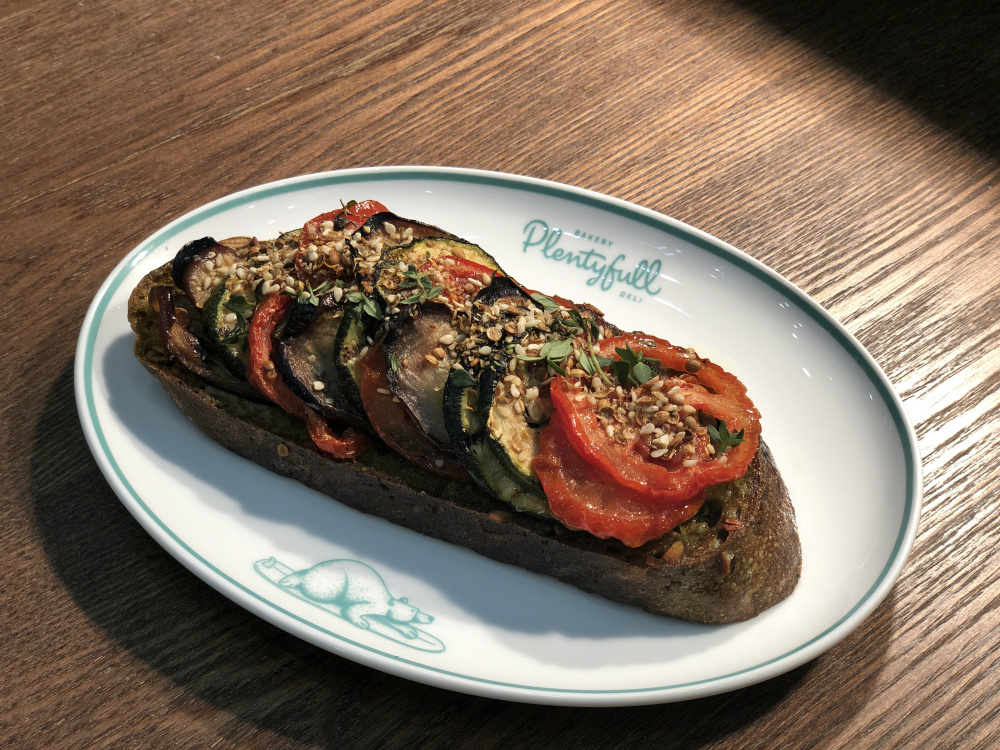 Savory vegetarian toast called the Vegenator. Photo: Coconuts Media