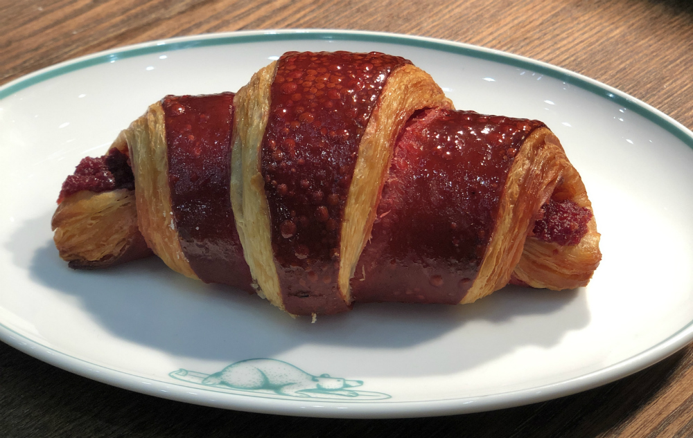 Rose and beetroot croissant. Photo: Coconuts Media