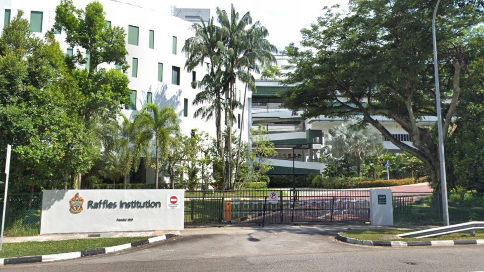 One of the entrances to Raffles Institution. Image: Google