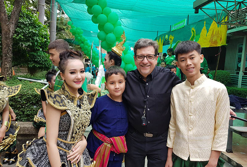 The author, second from right, with his children. William, in blue, came down with a fever and other symptoms. Photo: Courtesy