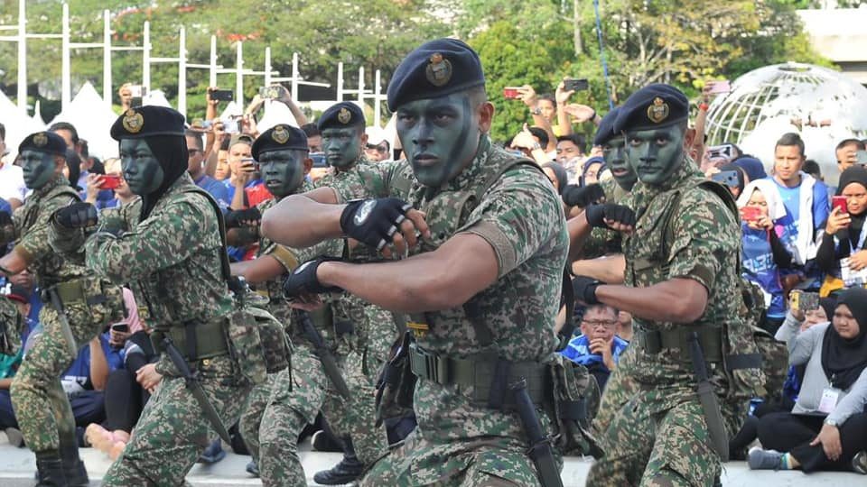 Malaysian soldiers do … something … at a February charity event at the Bukit Jalil National Stadium. Photo: Malaysian Defence Ministry/Facebook