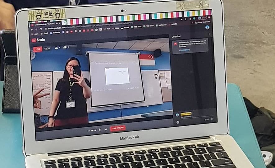 Yishun Secondary School teacher Raquel Yoong seen in a YouTube live-stream. Photo: Raquel Yoong/Facebook