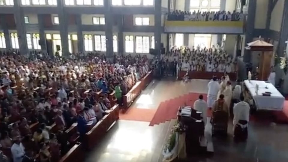 A livestream of the Mass, which took place at the Ruteng Cathedral, was posted on Facebook. Photo: West Manggarai Regency / Facebook