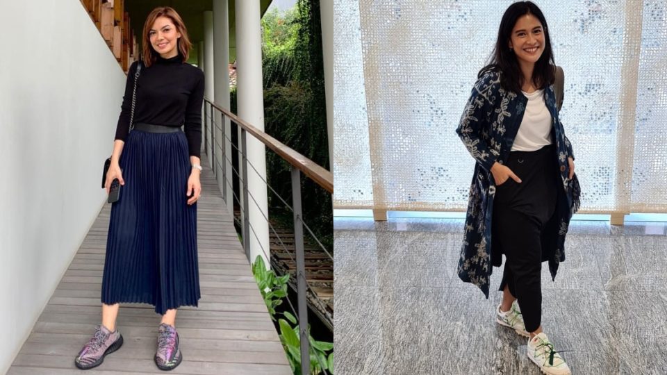 Popular newscaster Najwa Shihab and actress Dian Sastrowardoyo are auctioning off several of their favorite sneakers to raise funds for those impacted by the novel coronavirus outbreak. Photos: Instagram/@najwashihab and @therealdisastr