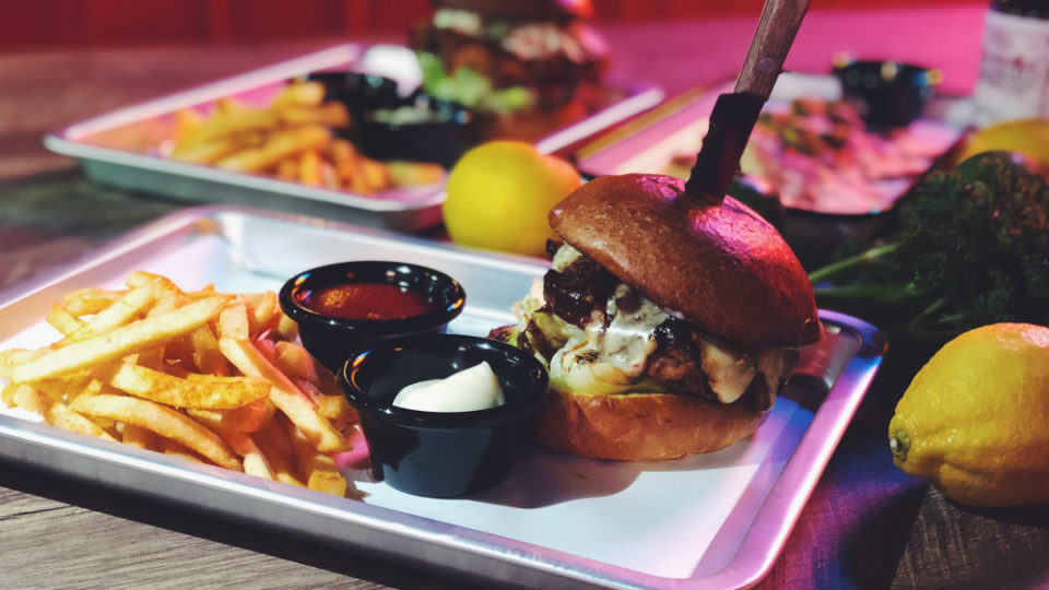 Burger and fries at Coyote Ugly Saloon. Photo: Coconuts