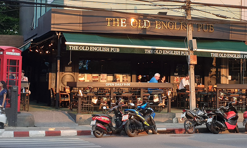 Patrons at a Thonglor bar late Thursday afternoon.