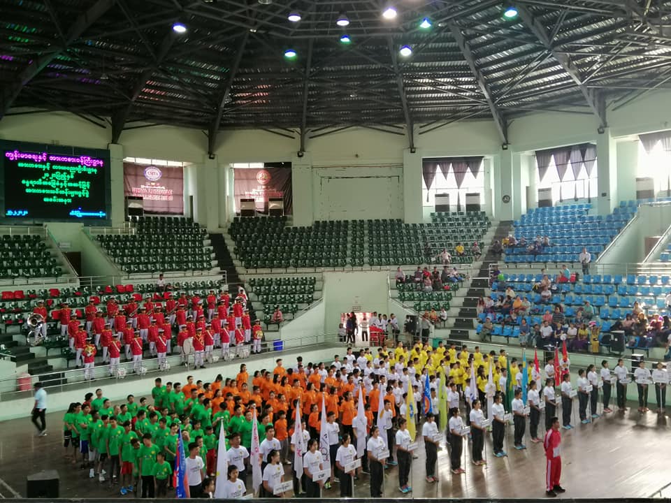 An event held Feb. 29 at Yangon's Theinphyu Stadium, which has now been turned into a quarantine center. Photo: Aye Aye Nwe / Facebook