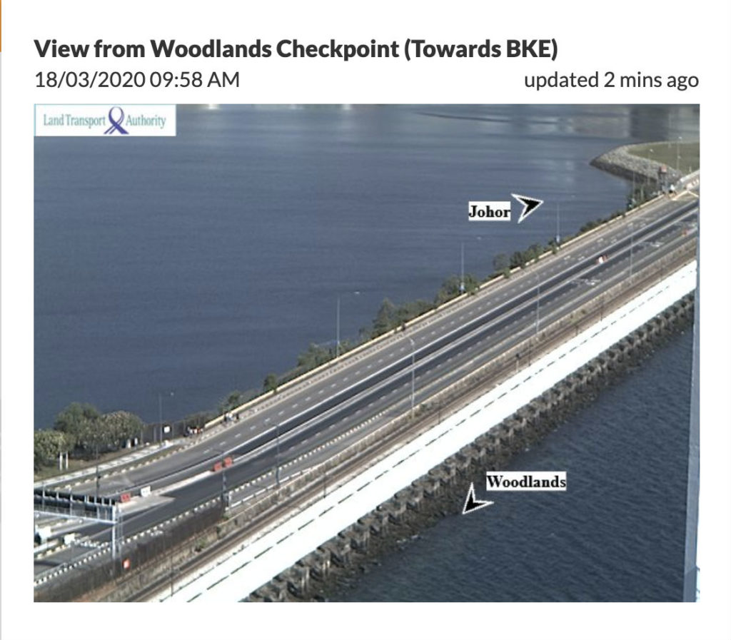 View of Woodlands Checkpoint this morning. Image: One Motoring