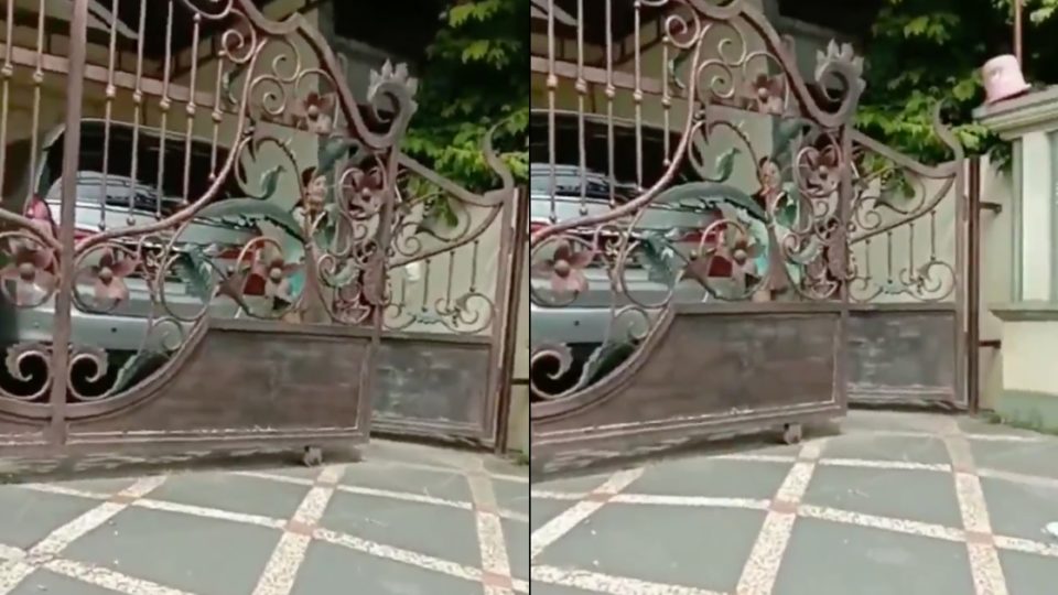 On Twitter, a 29-second clip has made its rounds, in which a woman can be seen tossing money to the floor for a courier to pick up outside her house. Screenshots from Twittter/@beoo__