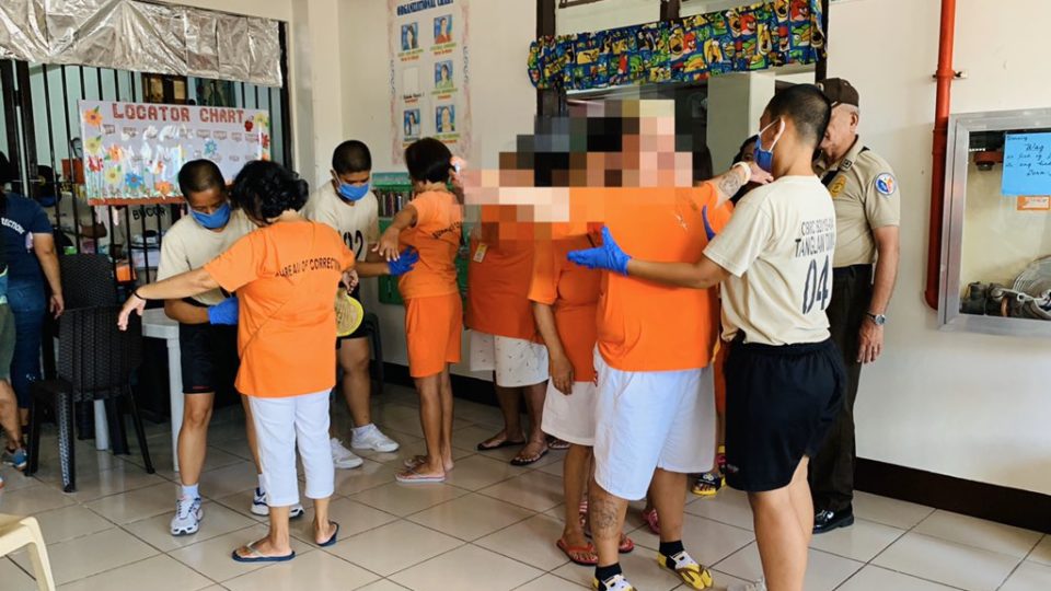 Prisoners being frisked at the Correctional Institution for Women in Mandaluyong City. Photo: Bianca Dava/ABS-CBN News