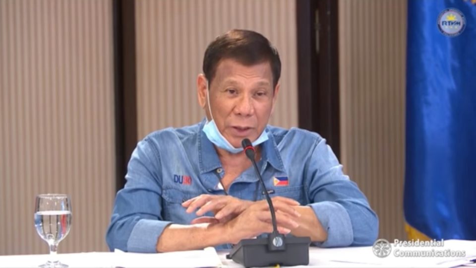 President Rodrigo Duterte. Screenshot from Radio Television Malacañang 