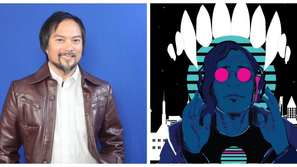 The author and the cover of his new novel, <i>Vampires of Portlandia </i>Photo: Jason Tanamor