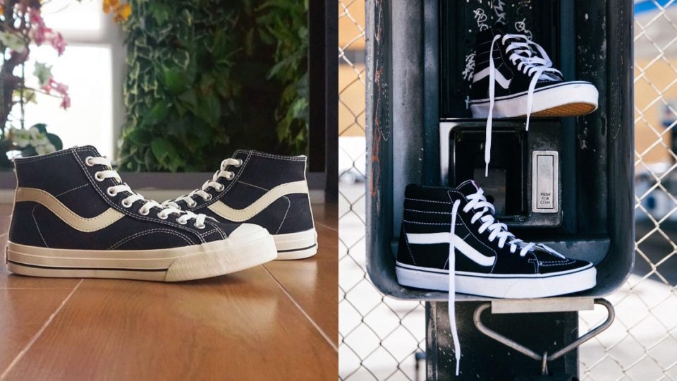 Vans allegedly took down Instagram posts of sneakers copying their design, chief among them being those produced by the Indonesian sneaker brands Ventela and Saba. Pictured here are Ventela’s Public High Cut (L) and Vans’ Sk8-Hi. Photos: Instagram/@ventelashoes and @vans