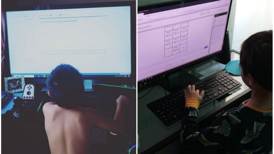 Singaporean primary school students study online. Photos: Dasukisyaaban/Instagram, Mommymsz/Instagram