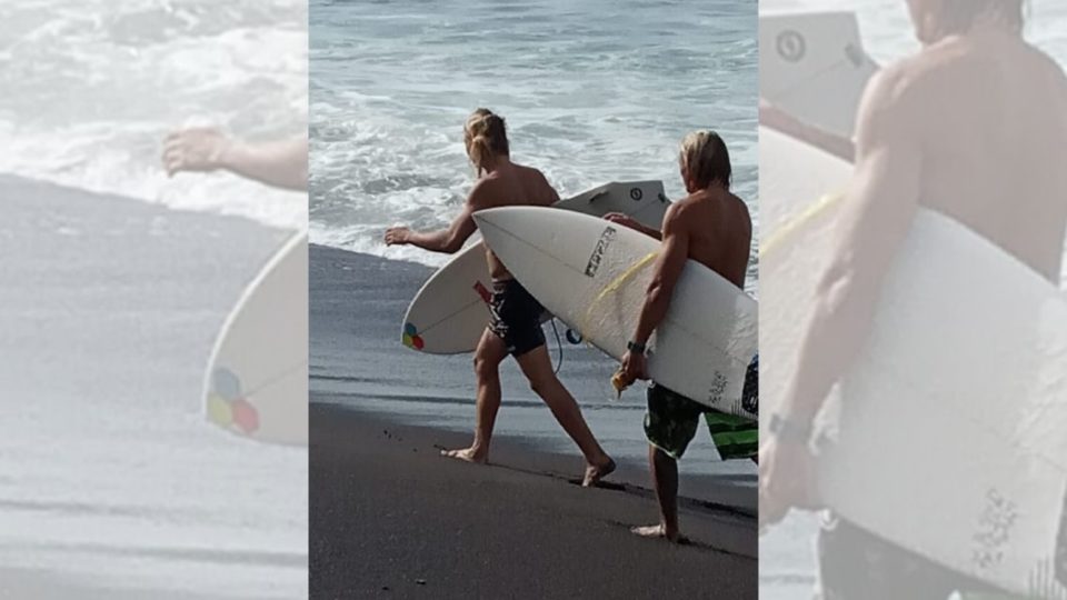 Local authorities said  the foreign surfers were at Watu Klotok and Batu Tumpeng beaches over the weekend. Photo: Istimewa via Kumparan