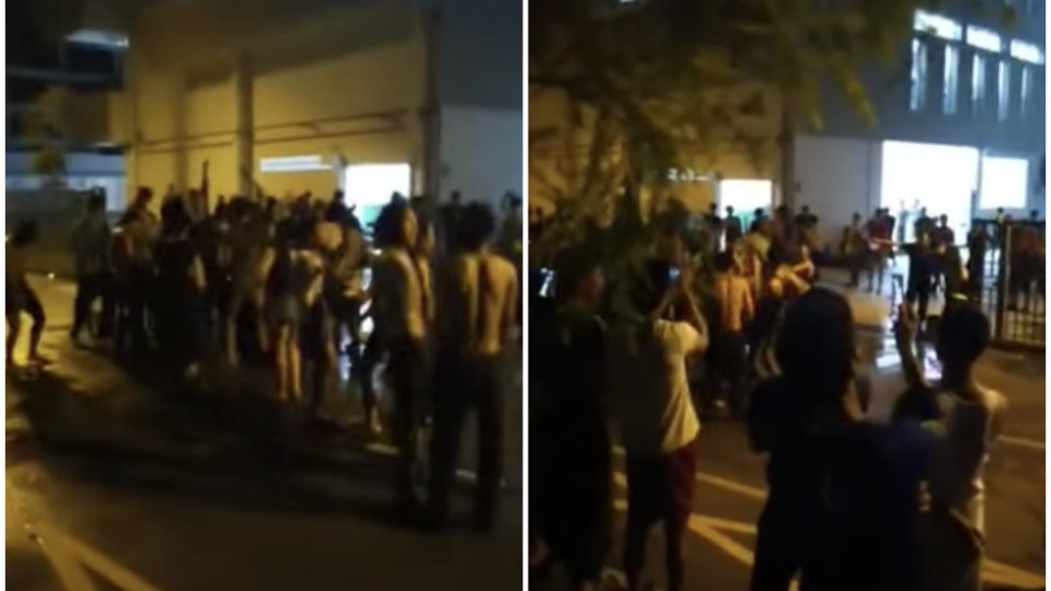 Burmese migrant workers party Sunday outside a hostel in Sepang, Malaysia. Images: Paradise Generation/Facebook