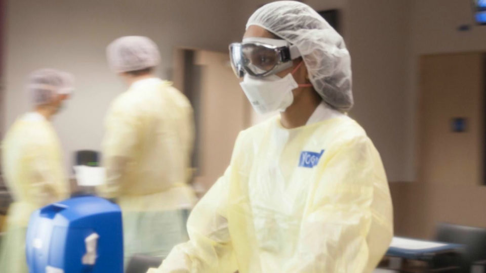 A medical worker on duty at Singapore’s Tan Tock Seng Hospital. Photo: TTSH/Facebook