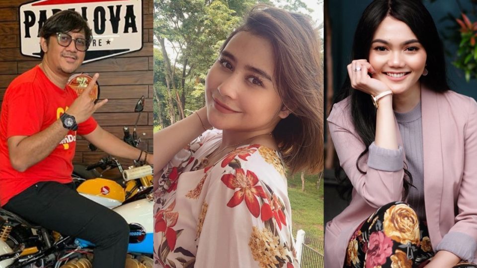 From L-R: Andre Taulany, Prilly Latuconsina, and Rina Nose. Photo: Instagram/@andreastaulany, @prillylatuconsina96, @rinanose16