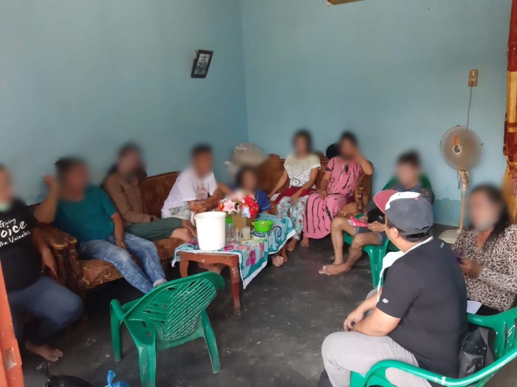 Cangkang Queer members distributing sembako and sanitation kits in North Sumatra. Photo: Cangkang Queer